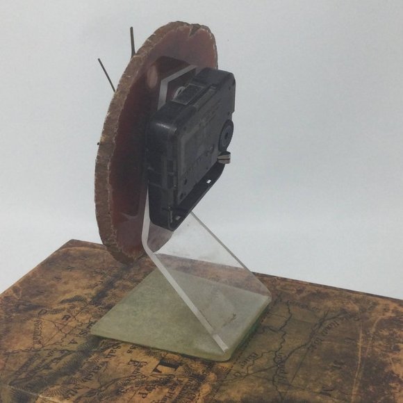 Vintage Agate Quartz Stone Clock - Picture 4 of 9